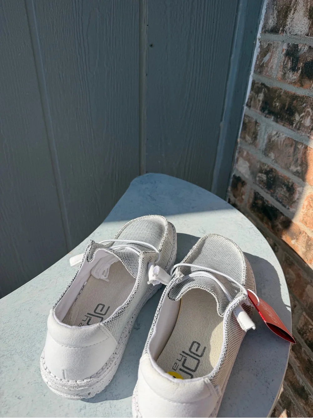 Hey Dude Light Gray Knit Slip-On Loafers